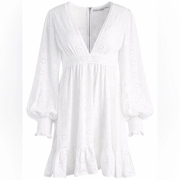 Alice + Olivia Marita Smocked Mini Dress - Picture 7 of 8